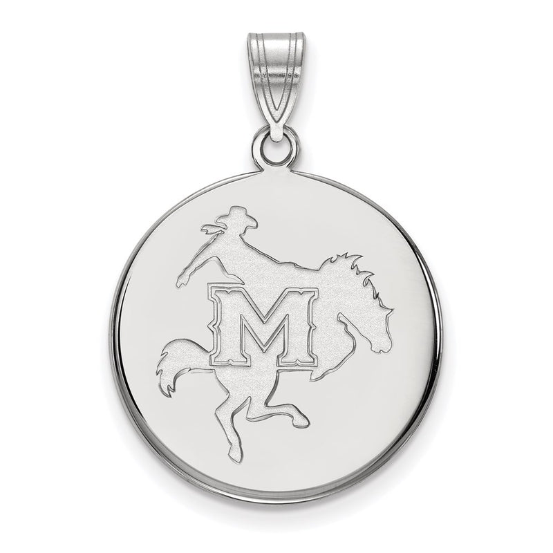 10K White Gold Logoart Mcneese State University Large Disc Pendant