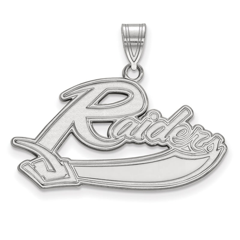 Sterling Silver Rhodium Plated Logoart Mt Union College Raiders Large Pendant