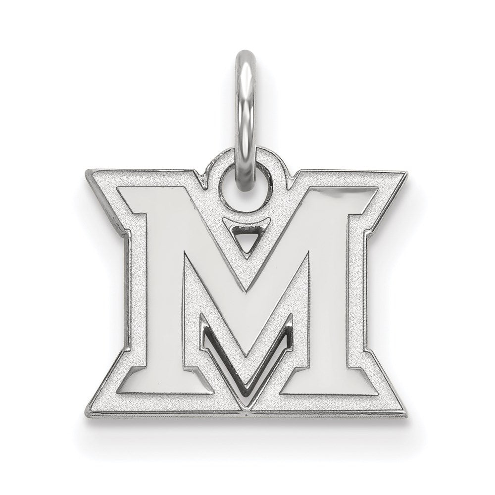 14K White Gold Logoart Miami University Ohio Letter M Extra Small Pendant