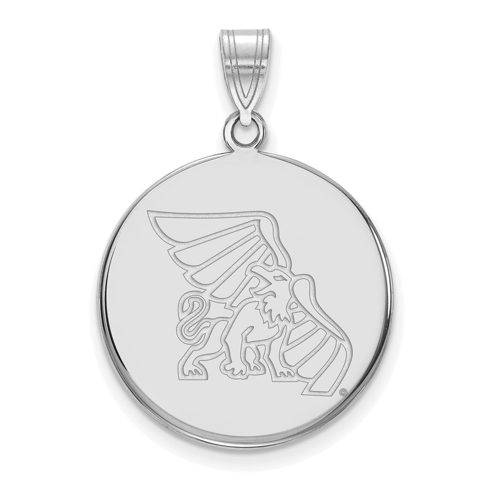 Sterling Silver Rhodium Plated Logoart Missouri Western State University Griffon Large Disc Pendant