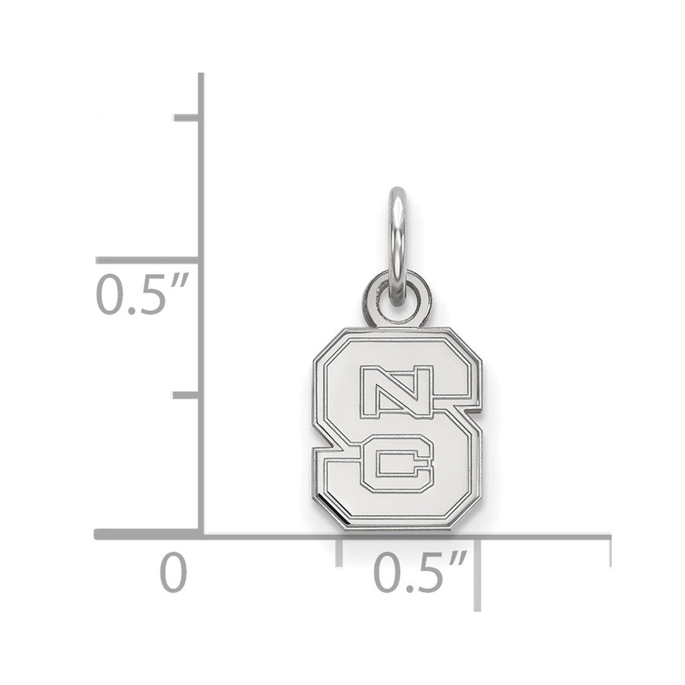 Sterling Silver Rhodium Plated Logoart North Carolina State University N C S Extra Small Pendant
