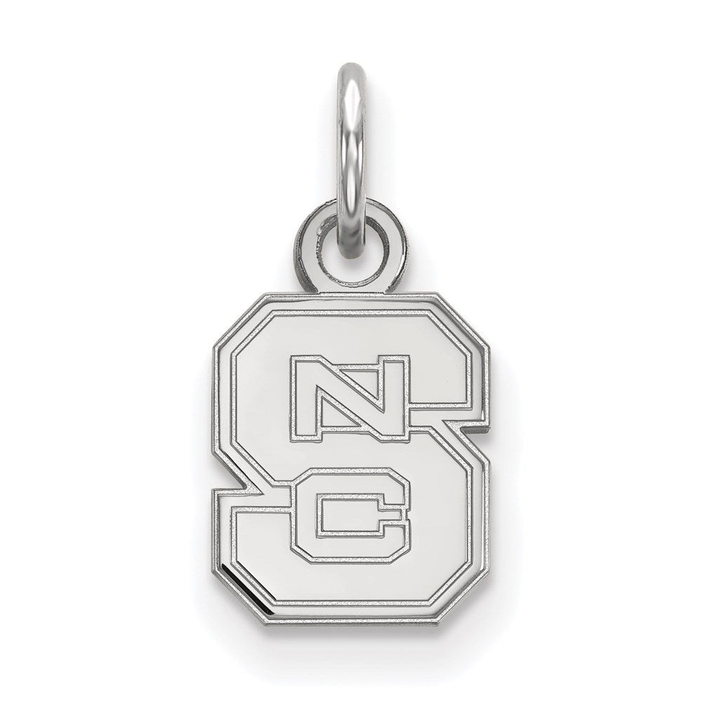 14K White Gold Logoart North Carolina State University N C S Extra Small Pendant