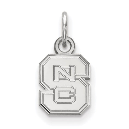 14K White Gold Logoart North Carolina State University N C S Extra Small Pendant