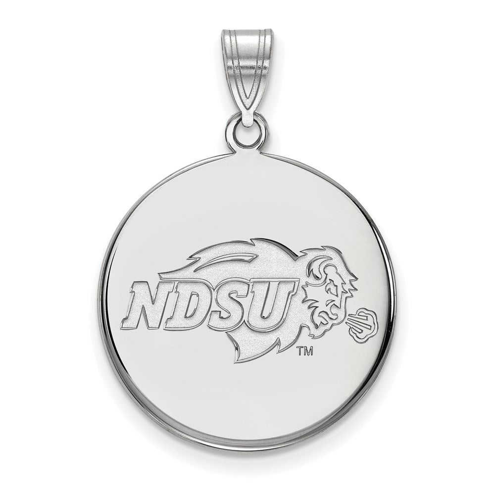 10K White Gold Logoart North Dakota State University Large Disc Pendant