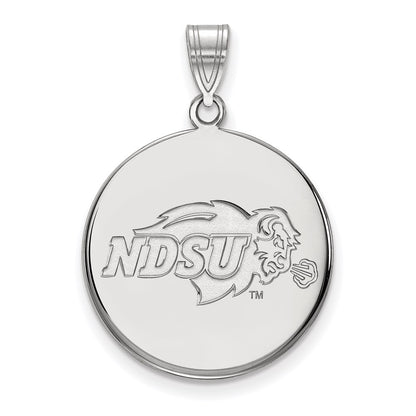 10K White Gold Logoart North Dakota State University Large Disc Pendant