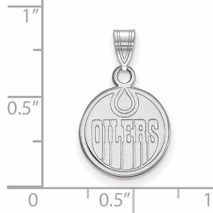 10K White Gold Nhl Logoart Edmonton Oilers Small Pendant