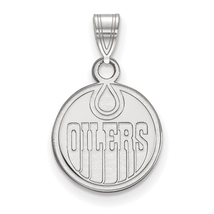 10K White Gold Nhl Logoart Edmonton Oilers Small Pendant