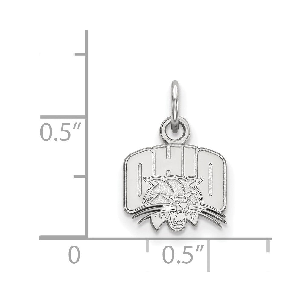 Sterling Silver Rhodium Plated Logoart Ohio University Extra Small Pendant