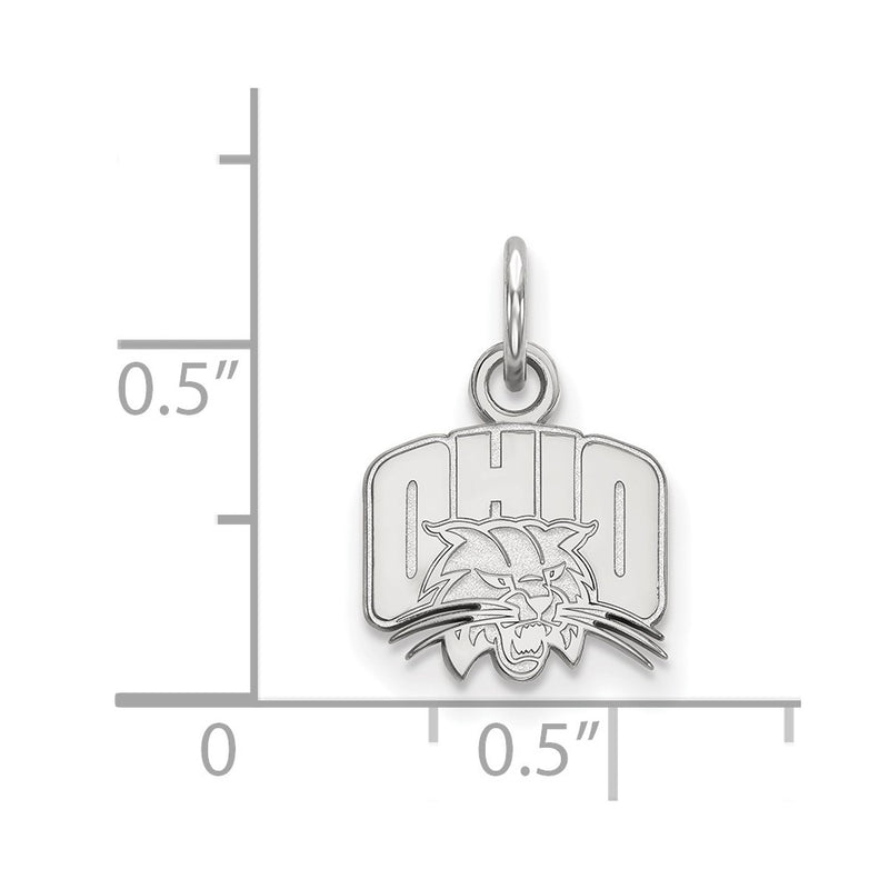 Sterling Silver Rhodium Plated Logoart Ohio University Extra Small Pendant