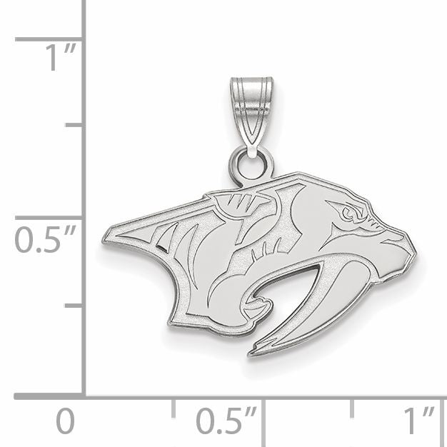 10K White Gold Nhl Logoart Nashville Predators Small Pendant