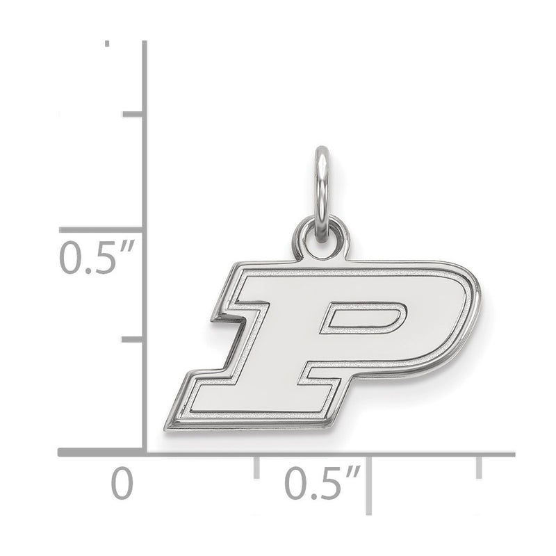 14K White Gold Logoart Purdue University Letter P Extra Small Pendant