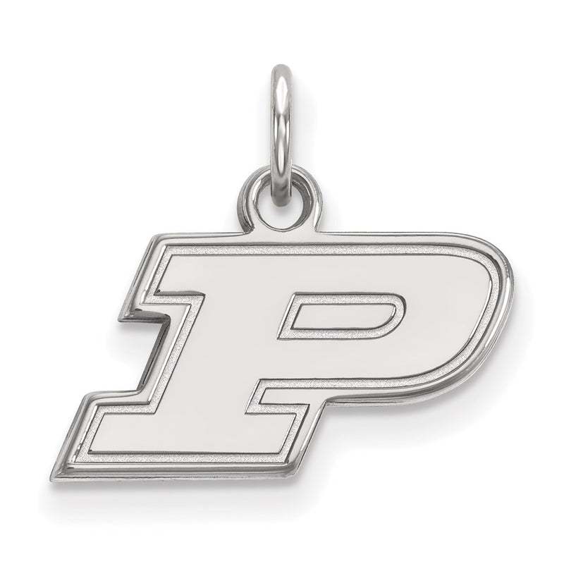 14K White Gold Logoart Purdue University Letter P Extra Small Pendant