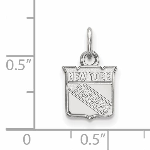10K White Gold Nhl Logoart New York Rangers Extra Small Pendant