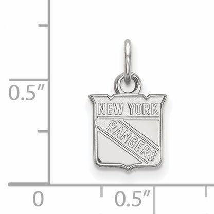 10K White Gold Nhl Logoart New York Rangers Extra Small Pendant