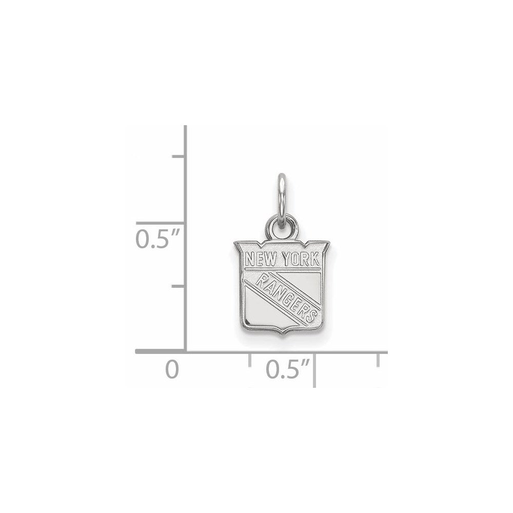 14K White Gold Nhl Logoart New York Rangers Extra Small Pendant