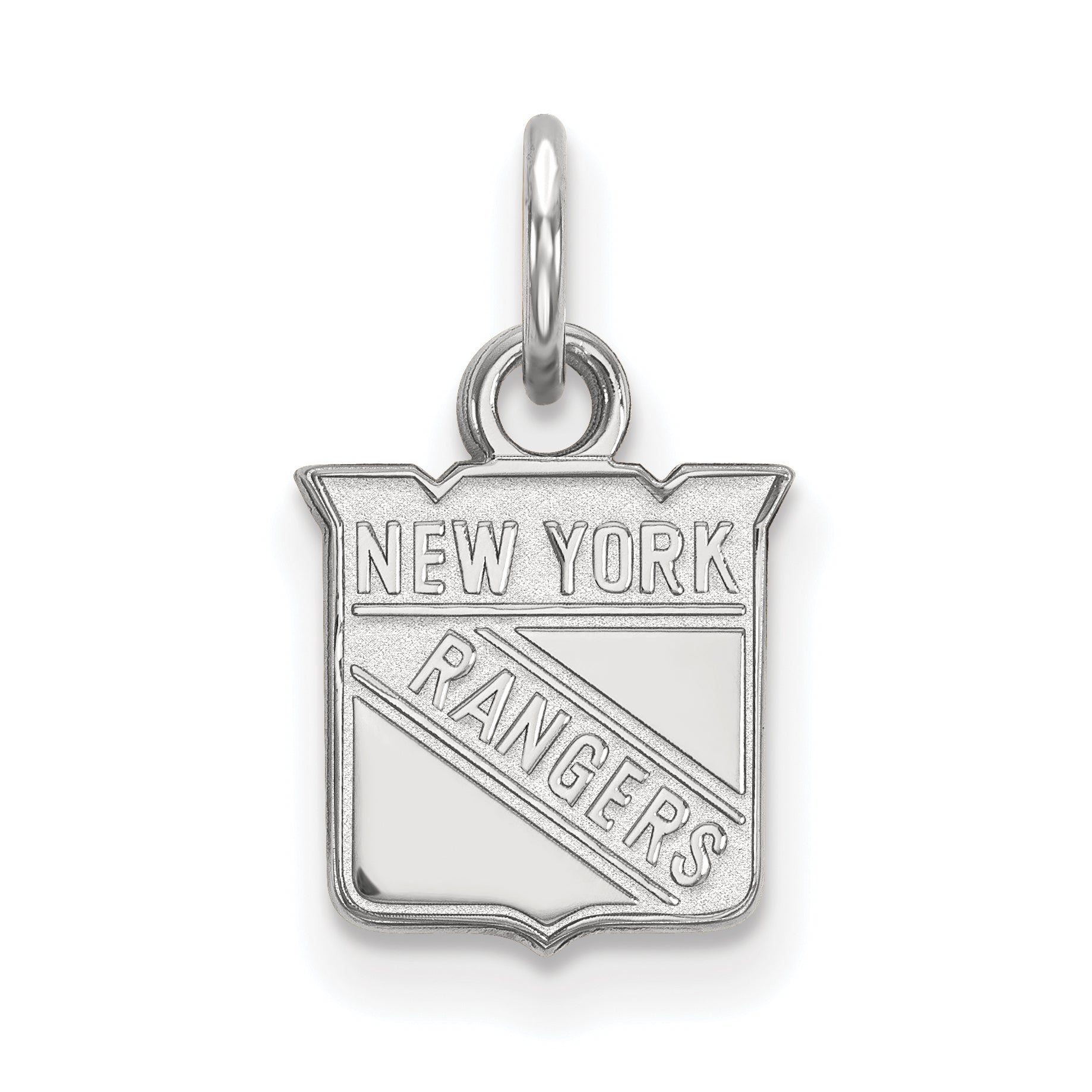 10K White Gold Nhl Logoart New York Rangers Extra Small Pendant