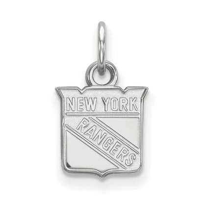10K White Gold Nhl Logoart New York Rangers Extra Small Pendant