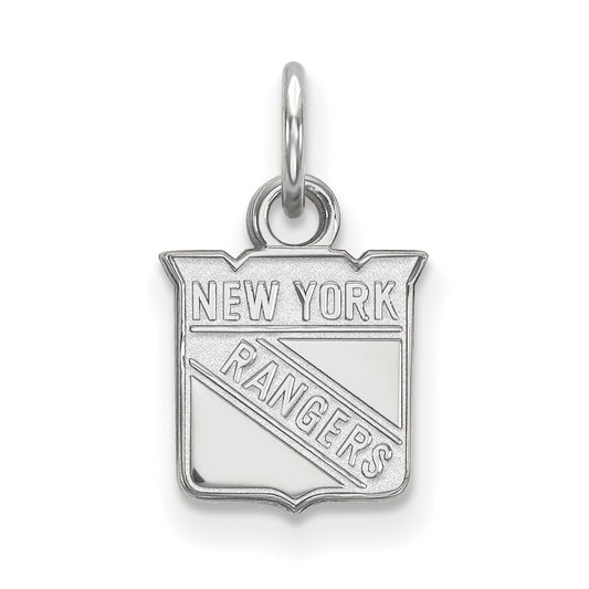 10K White Gold Nhl Logoart New York Rangers Extra Small Pendant
