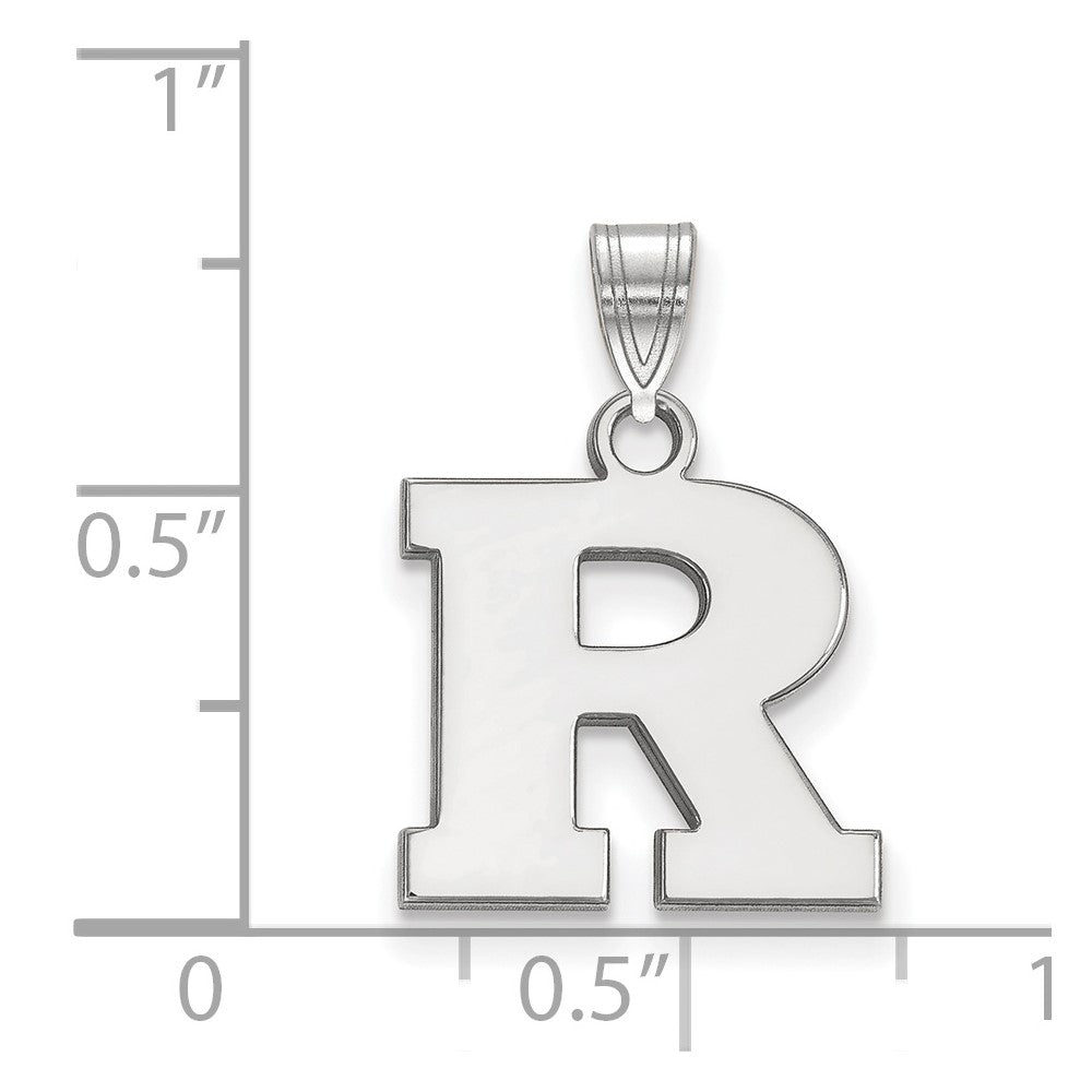 10K White Gold Logoart Rutgers University Letter R Small Pendant