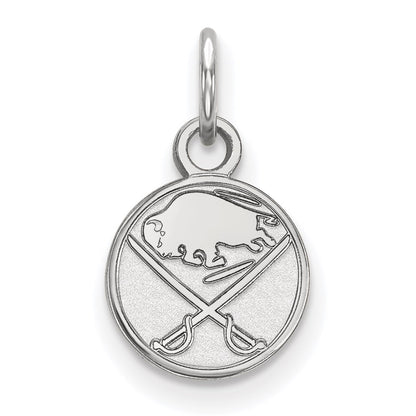 Sterling Silver Rhodium Plated Nhl Logoart Buffalo Sabres Extra Small Pendant