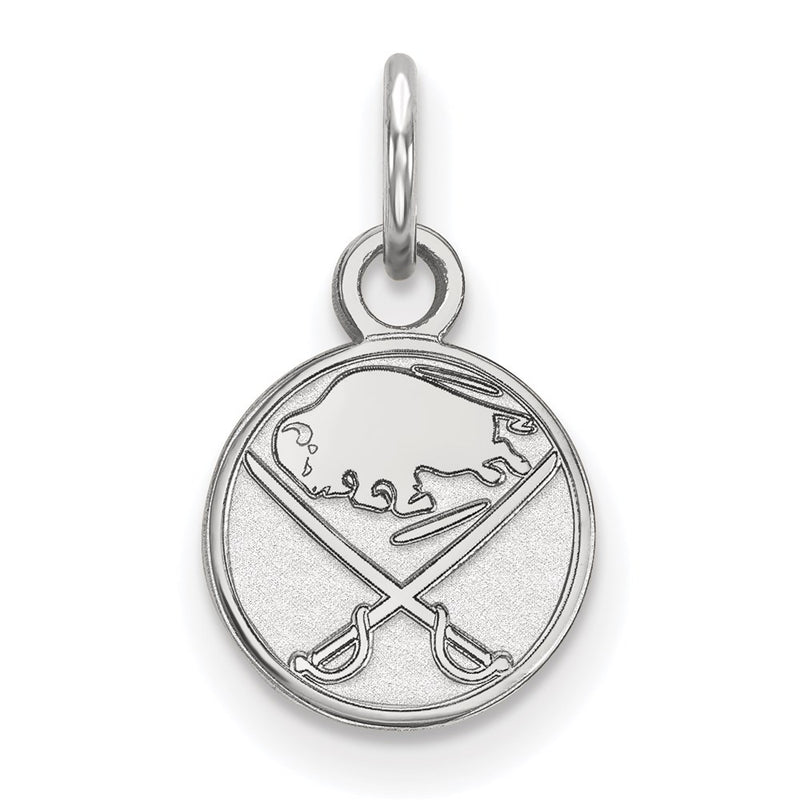 Sterling Silver Rhodium Plated Nhl Logoart Buffalo Sabres Extra Small Pendant