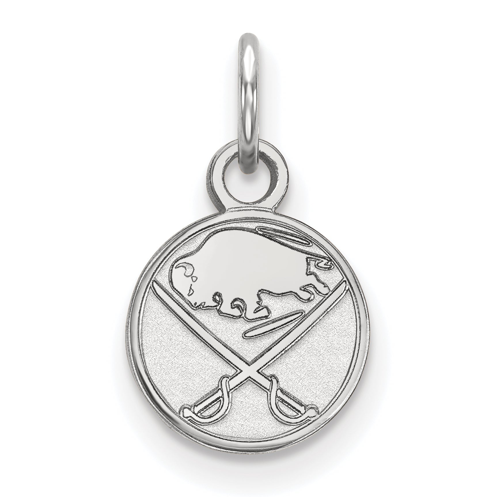 10K White Gold Nhl Logoart Buffalo Sabres Extra Small Pendant