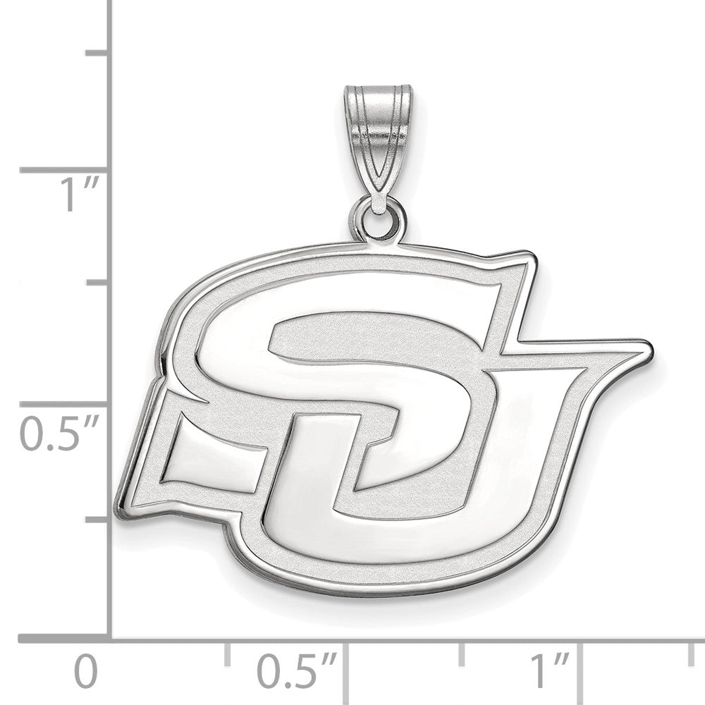 Sterling Silver Rhodium Plated Logoart Southern University Jaguars Large Pendant