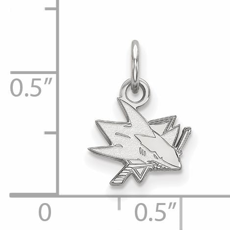 10K White Gold Nhl Logoart San Jose Sharks Extra Small Pendant