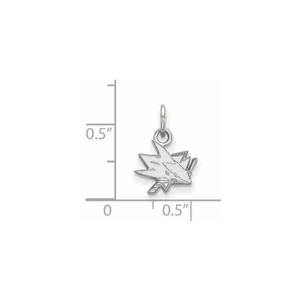 10K White Gold Nhl Logoart San Jose Sharks Extra Small Pendant