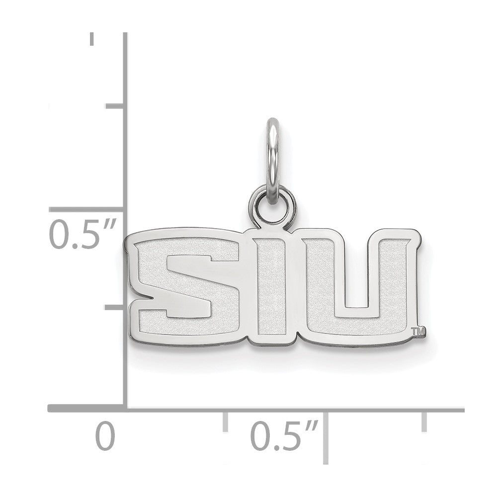 10K White Gold Logoart Southern Illinois University S I U Extra Small Pendant