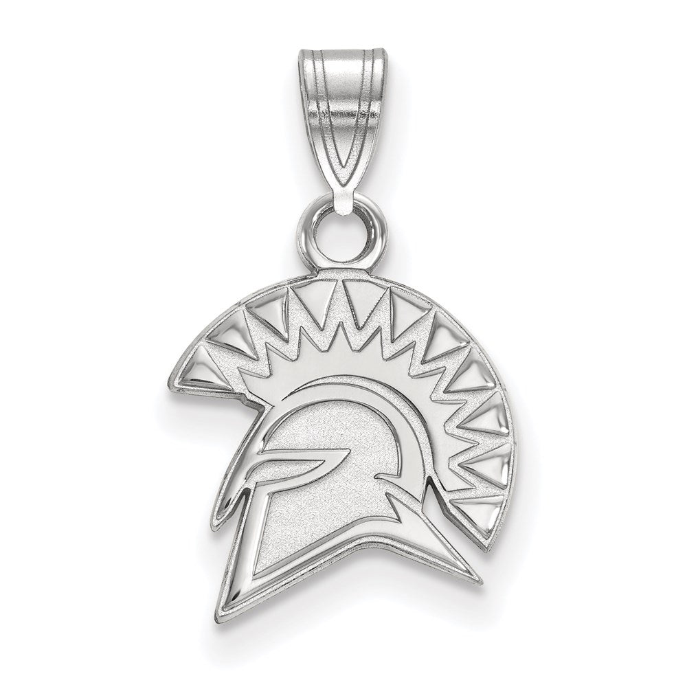 14K White Gold Logoart San Jose State University Spartan Small Pendant