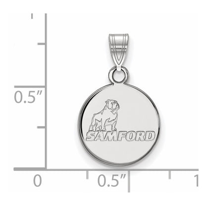 10K White Gold Logoart Samford University Small Disc Pendant