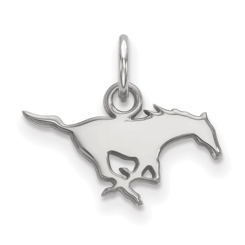 14K White Gold Logoart Southern Methodist University Mustang Extra Small Pendant