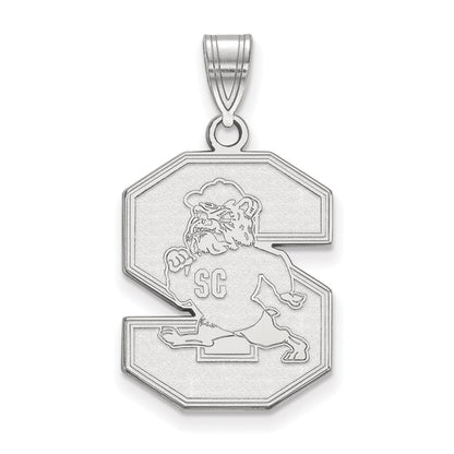 Sterling Silver Rhodium Plated Logoart South Carolina State University Large Pendant