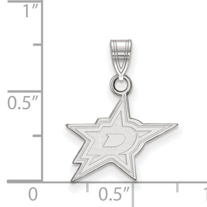 10K White Gold Nhl Logoart Dallas Stars Small Pendant
