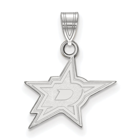 10K White Gold Nhl Logoart Dallas Stars Small Pendant