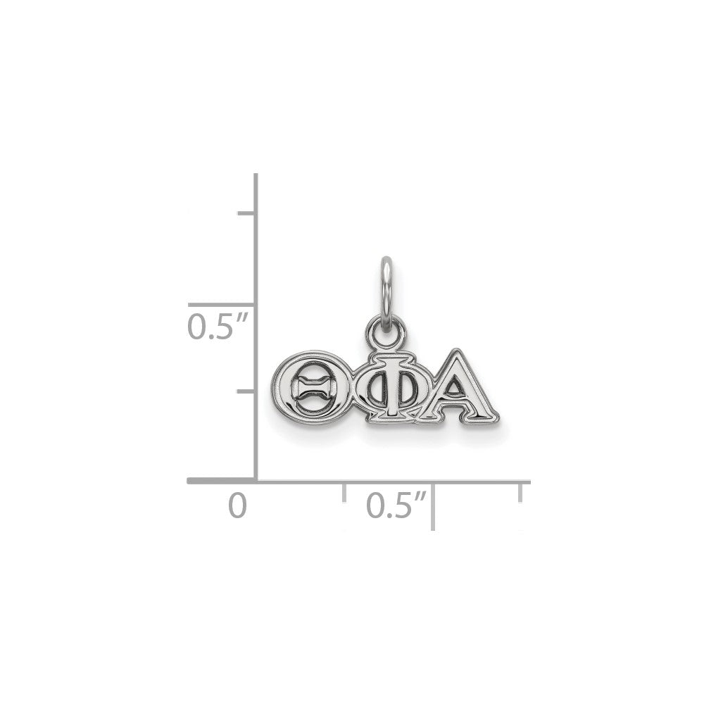 Sterling Silver Rhodium Plated Logoart Theta Phi Alpha Sorority Greek Letters Extra Small Pendant
