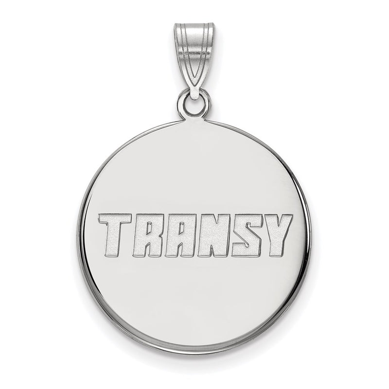 Sterling Silver Rhodium Plated Logoart Transylvania University Large Disc Pendant