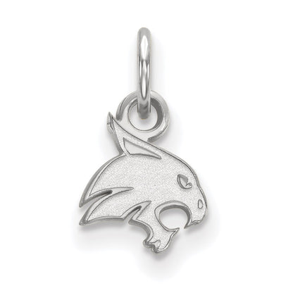 Sterling Silver Rhodium Plated Logoart Texas State University Bobcat Extra Small Pendant