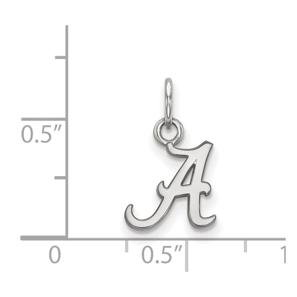 Sterling Silver Rhodium Plated Logoart University Of Alabama Letter A Extra Small Pendant