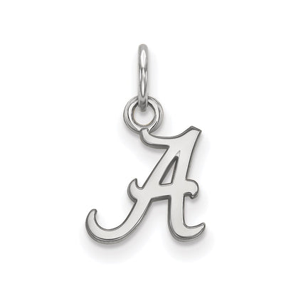 Sterling Silver Rhodium Plated Logoart University Of Alabama Letter A Extra Small Pendant