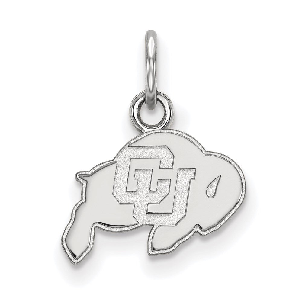 Sterling Silver Rhodium Plated Logoart University Of Colorado Buffalo Extra Small Pendant