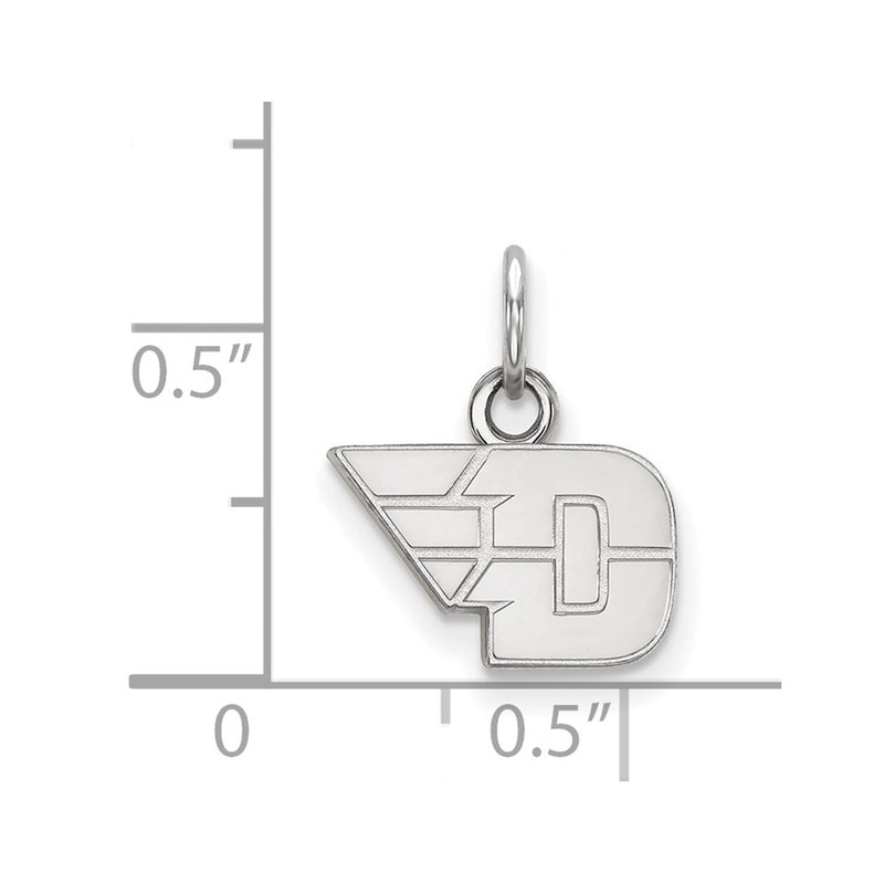 Sterling Silver Rhodium Plated Logoart University Of Dayton Extra Small Pendant