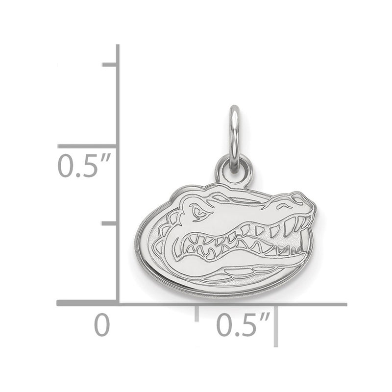 Sterling Silver Rhodium Plated Logoart University Of Florida Gator Extra Small Pendant