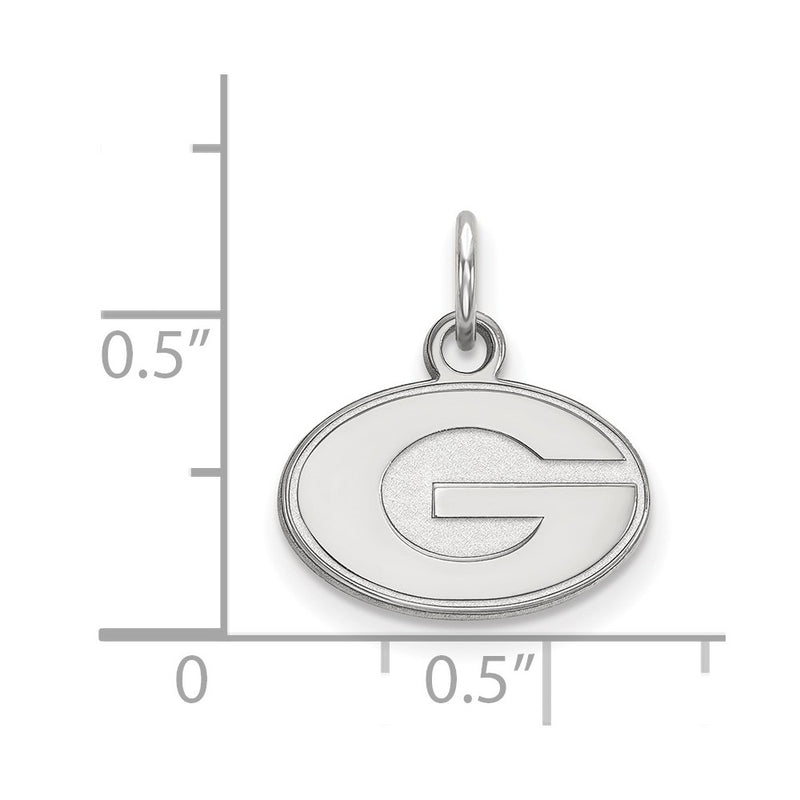 10K White Gold Logoart University Of Georgia Letter G Extra Small Pendant