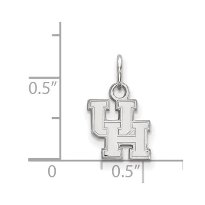 Sterling Silver Rhodium Plated Logoart University Of Houston U H Extra Small Pendant