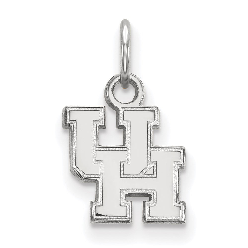 Sterling Silver Rhodium Plated Logoart University Of Houston U H Extra Small Pendant