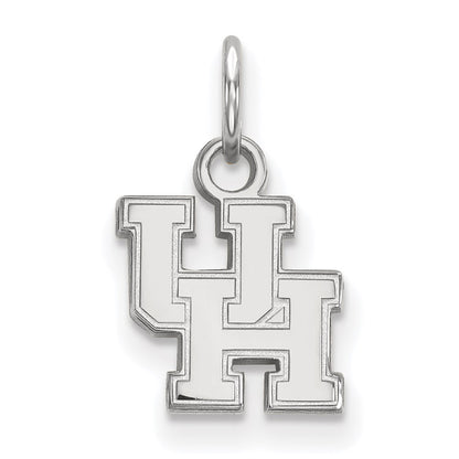 Sterling Silver Rhodium Plated Logoart University Of Houston U H Extra Small Pendant