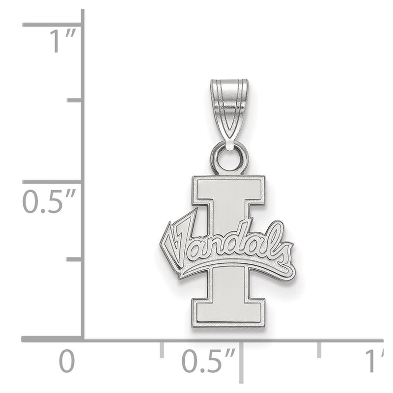Sterling Silver Rhodium Plated Logoart University Of Idaho Vandals Small Pendant