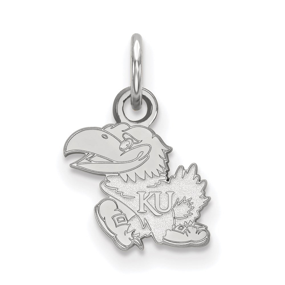 10K White Gold Logoart University Of Kansas Jayhawk Extra Small Pendant